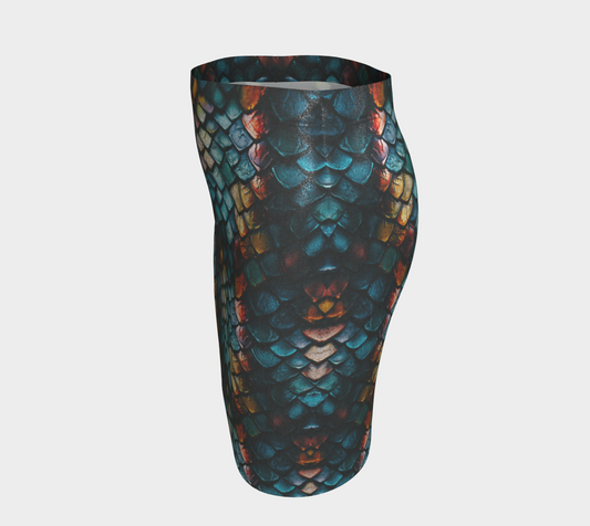 Glitter Dragon 01 Fitted Skirt