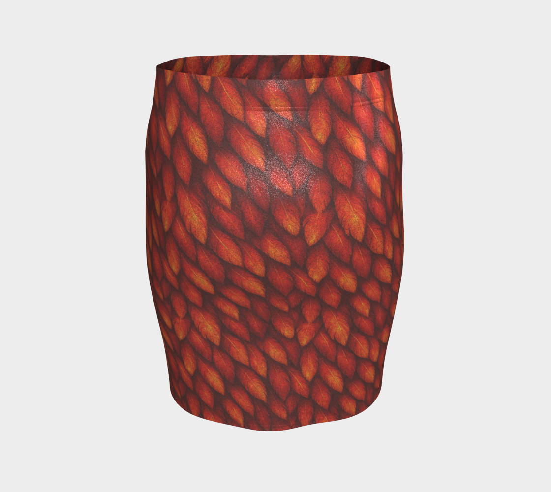 Phoenix Fire Feathers Fitted Skirt