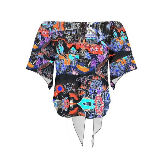 PLUNDER Off Shoulder Knot Front Blouse
