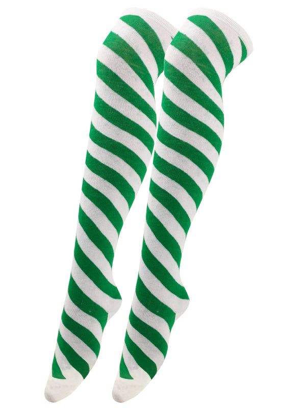 Over Knee Bias Striped Socks
