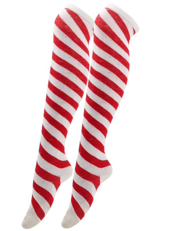 Over Knee Bias Striped Socks