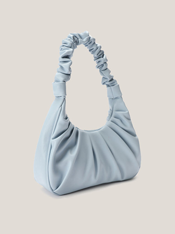Underarm Cloud Pleat Baguette Messenger Shoulder Bag