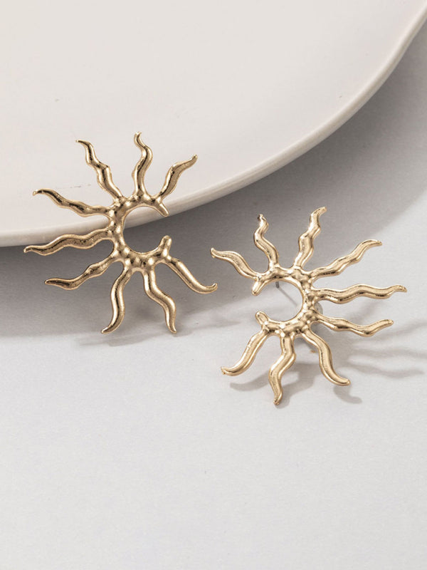 Earrings Geometric Golden Sun Jewelry