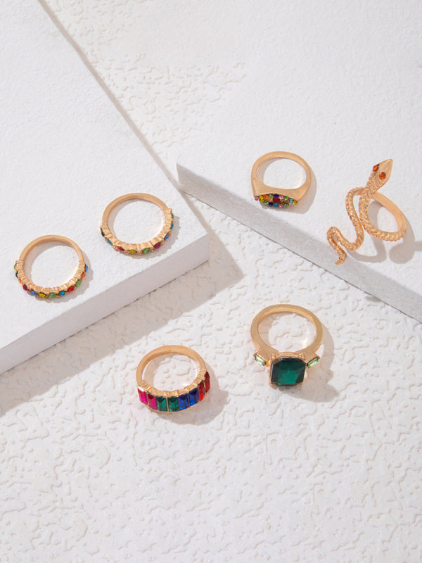 Ring Multi-Piece Set Snake and Heart Jewels