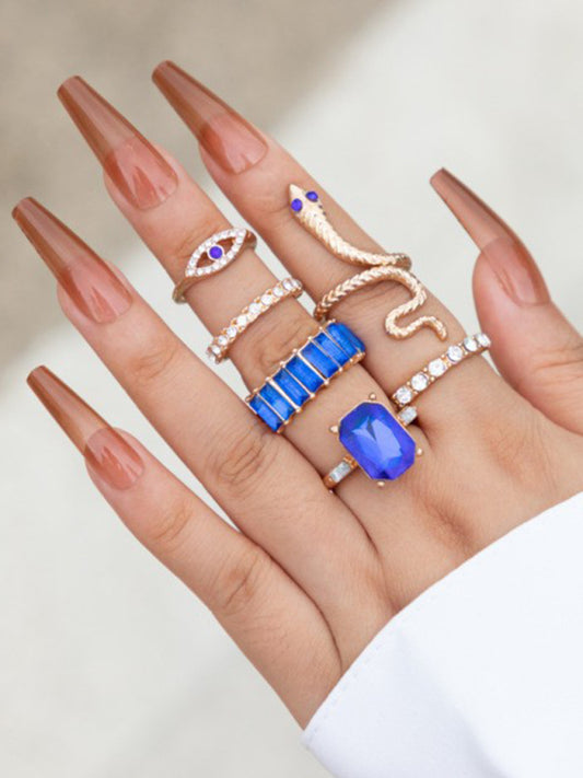 Ring Multi-Piece Set Snake and Heart Jewels