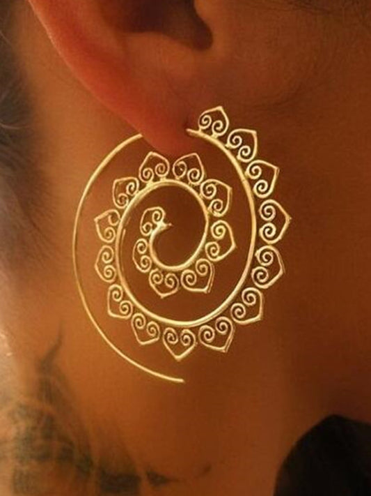 Earrings Spiral Exaggerated Swirl Shape Vintage Design Jewelry