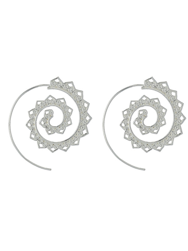 Earrings Spiral Exaggerated Swirl Shape Vintage Design Jewelry