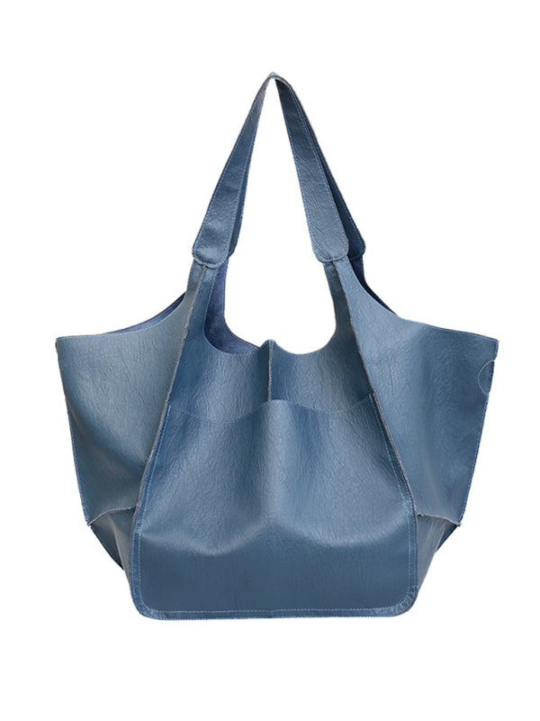 Soft Leather Style One Shoulder Tote Bag