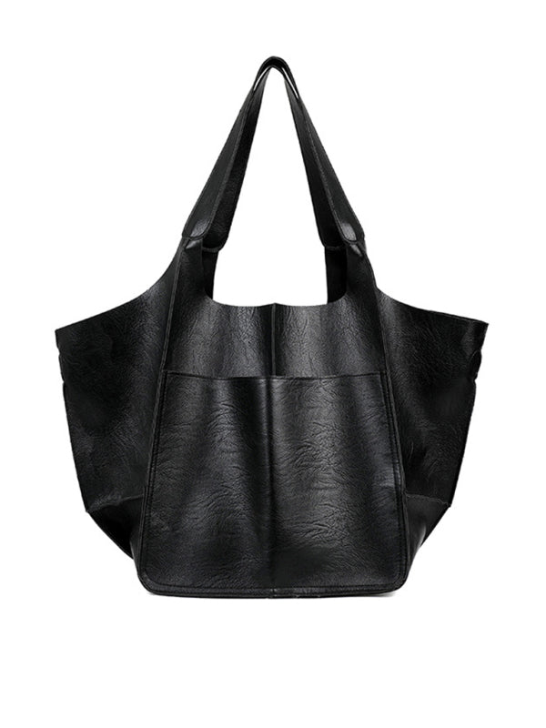 Soft Leather Style One Shoulder Tote Bag