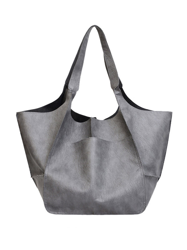 Soft Leather Style One Shoulder Tote Bag