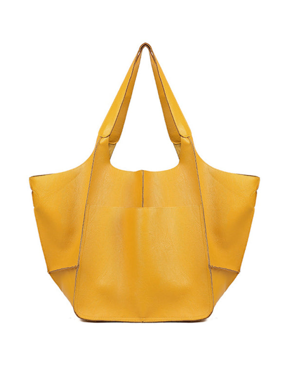 Soft Leather Style One Shoulder Tote Bag