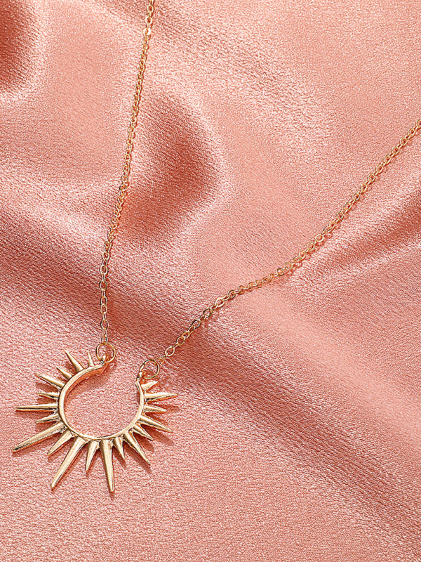 Necklace Sunflower Pendant Retro Metal Clavicle Chain Jewelry