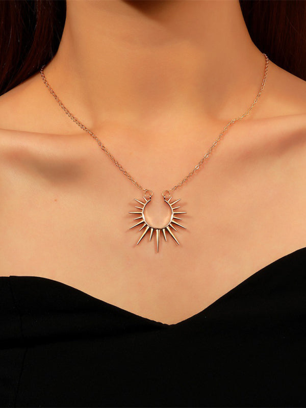 Necklace Sunflower Pendant Retro Metal Clavicle Chain Jewelry