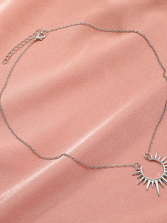Necklace Sunflower Pendant Retro Metal Clavicle Chain Jewelry