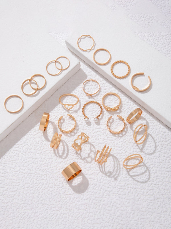Rings Butterfly 8-Character Cross Love Pearl Opet 23-piece Set Jewelery