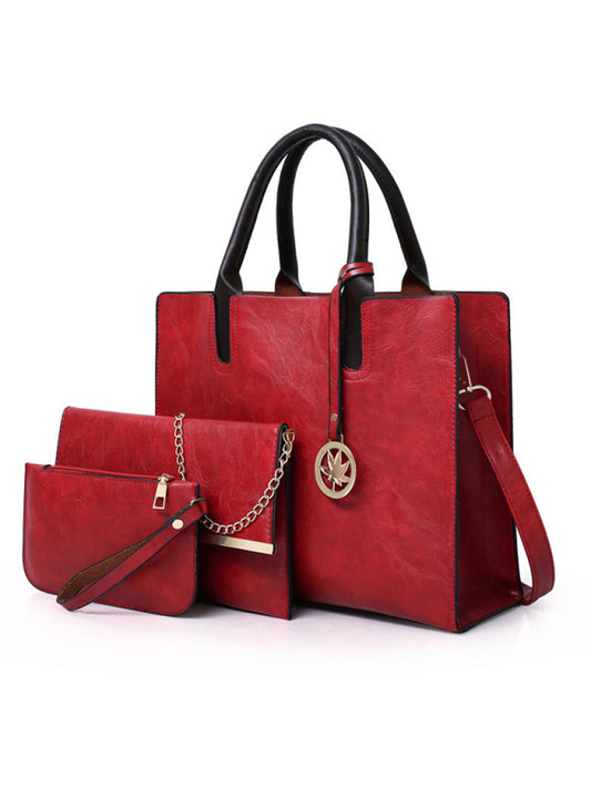 Shoulder PU Leather Large Mother-In-Law Multi-Piece Set Bag