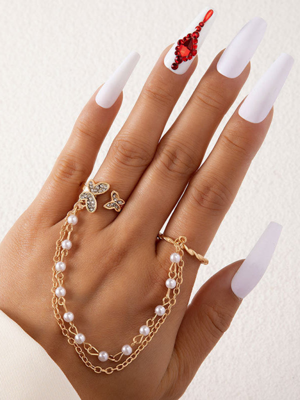 Ring Set Exaggerated Personality Chain Temperament Combination Jewelry