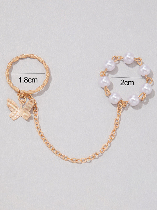 Ring Set Exaggerated Personality Chain Temperament Combination Jewelry