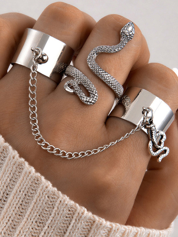 Ring Set Exaggerated Personality Chain Temperament Combination Jewelry