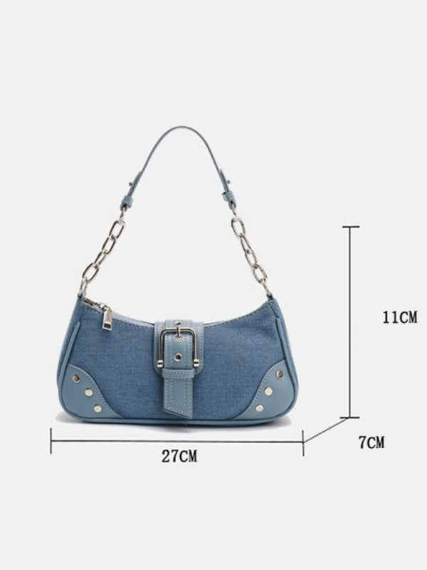 Baguette Retro Texture Armpit Shoulder Bag