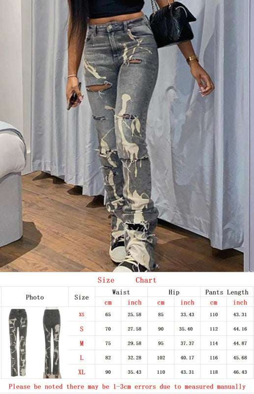 Nineties Art School Ripped Denim Jeans