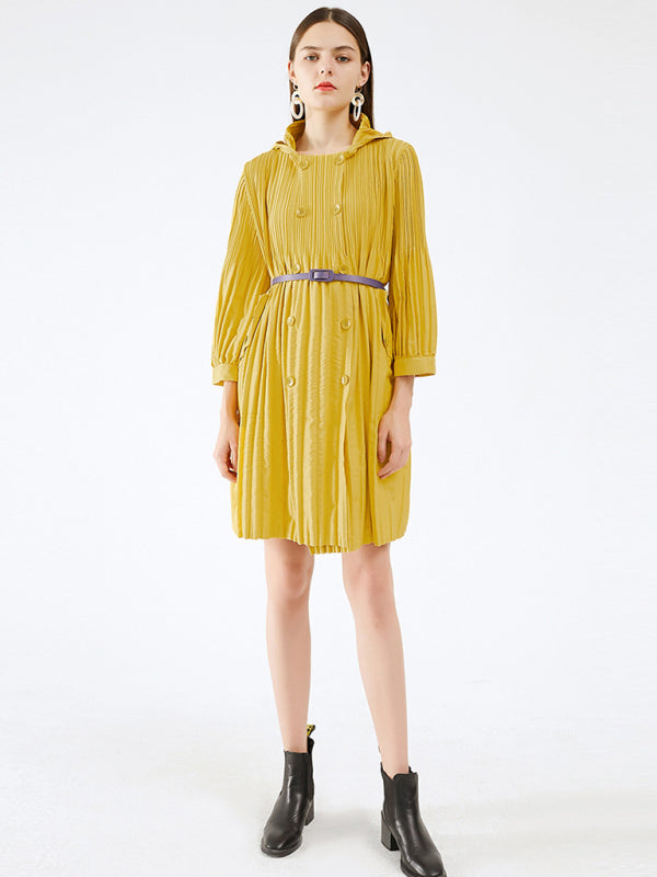 Convent Double Breasted Button Pleated Dress