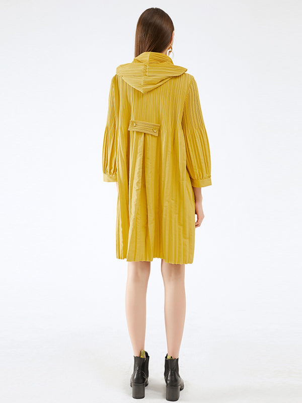 Convent Double Breasted Button Pleated Dress