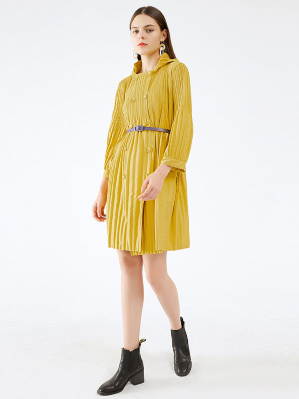 Convent Double Breasted Button Pleated Dress