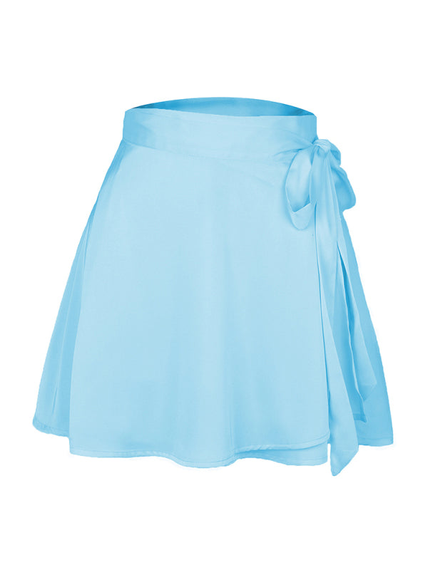 Satin Wrap Mini Skirt