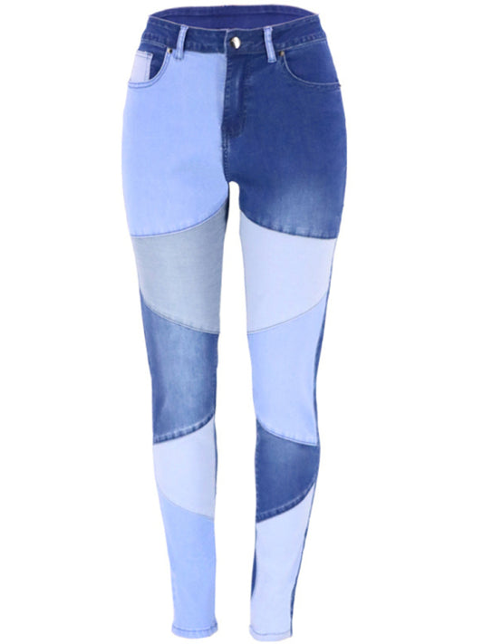 Colorblock Denim Skinny Jeans
