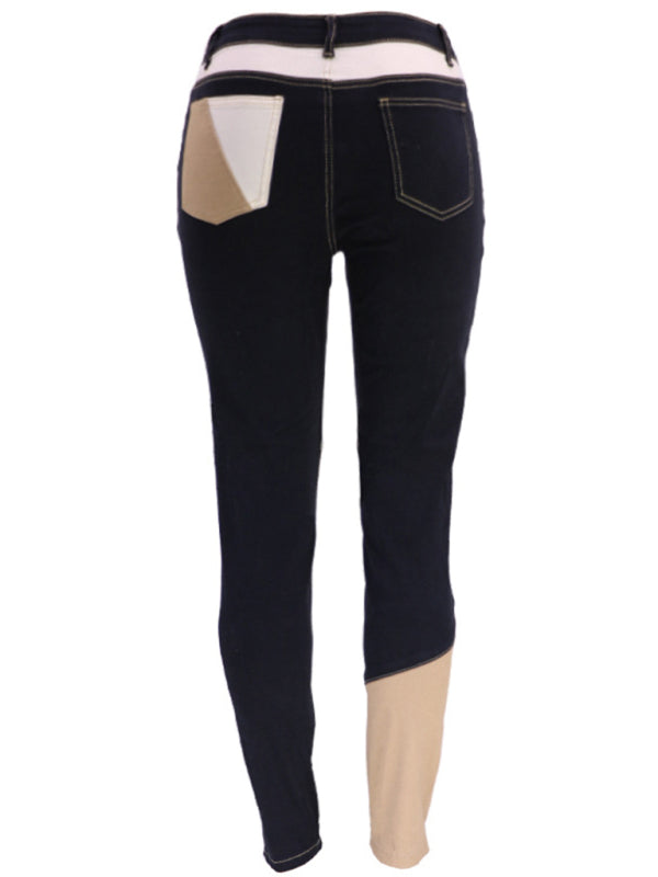 Colorblock Denim Skinny Jeans