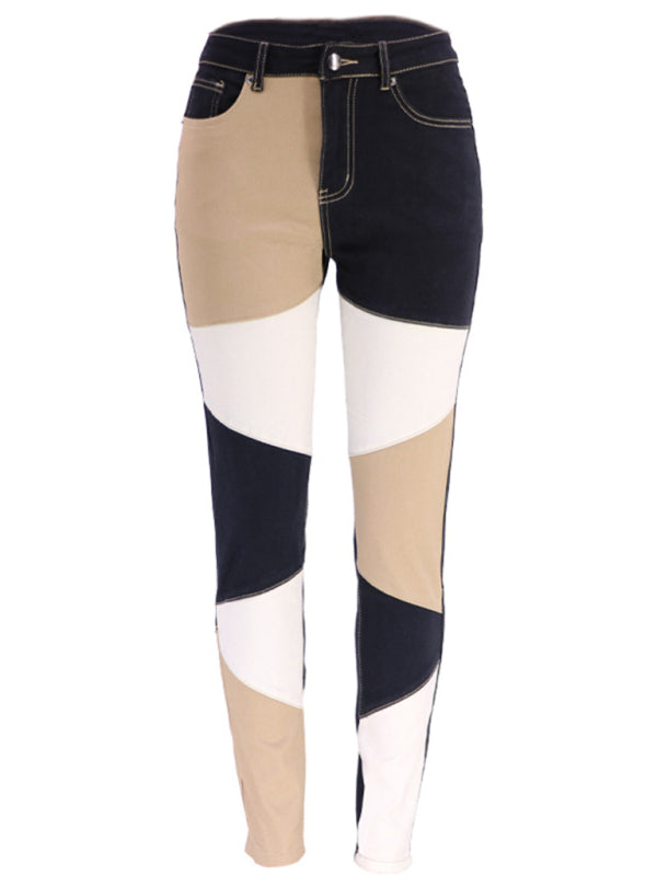Colorblock Denim Skinny Jeans