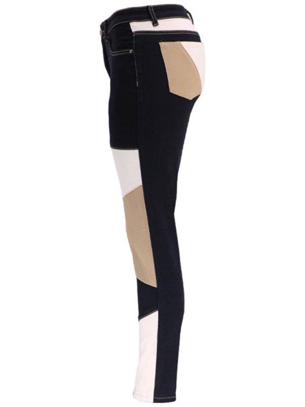 Colorblock Denim Skinny Jeans
