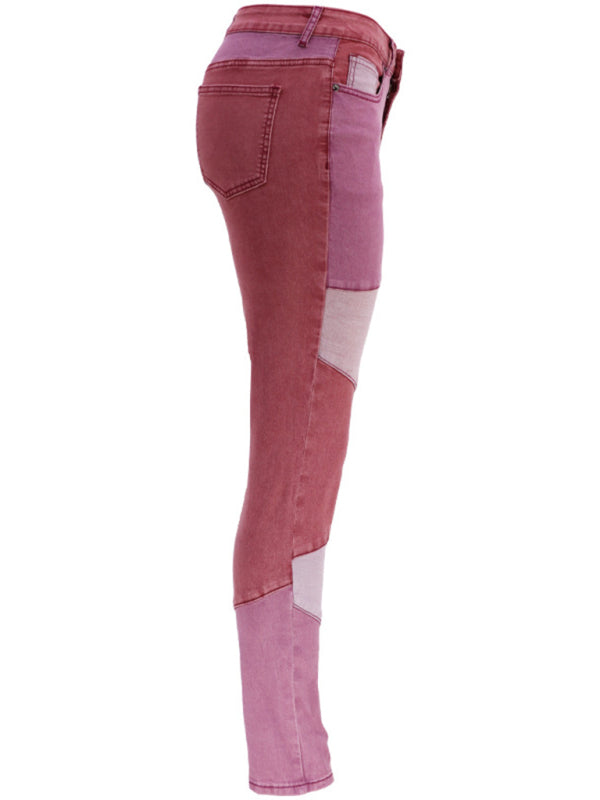Colorblock Denim Skinny Jeans
