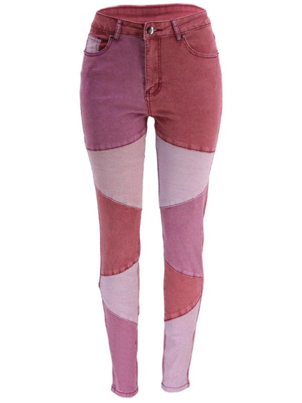 Colorblock Denim Skinny Jeans