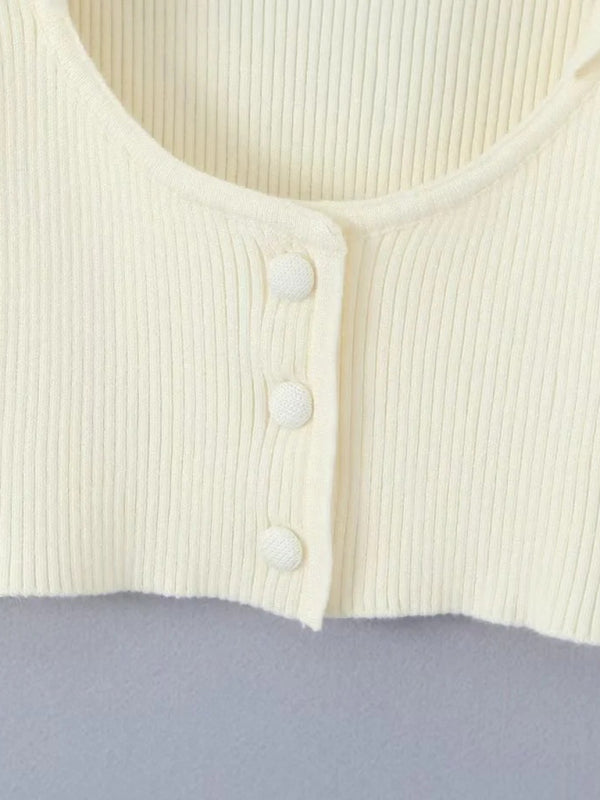 Preppy Cardigan Top and Mini Knitted Set