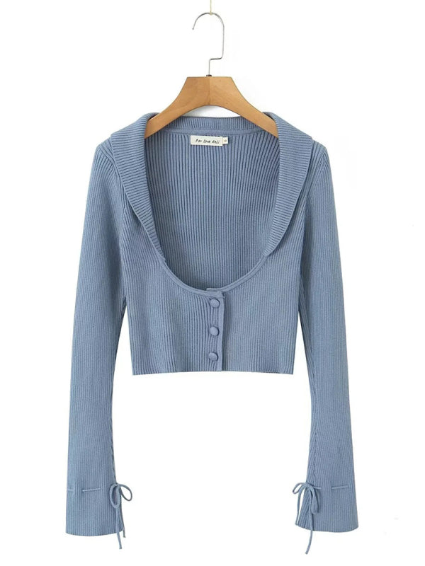Preppy Cardigan Top and Mini Knitted Set