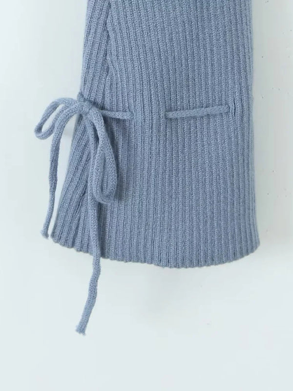 Preppy Cardigan Top and Mini Knitted Set