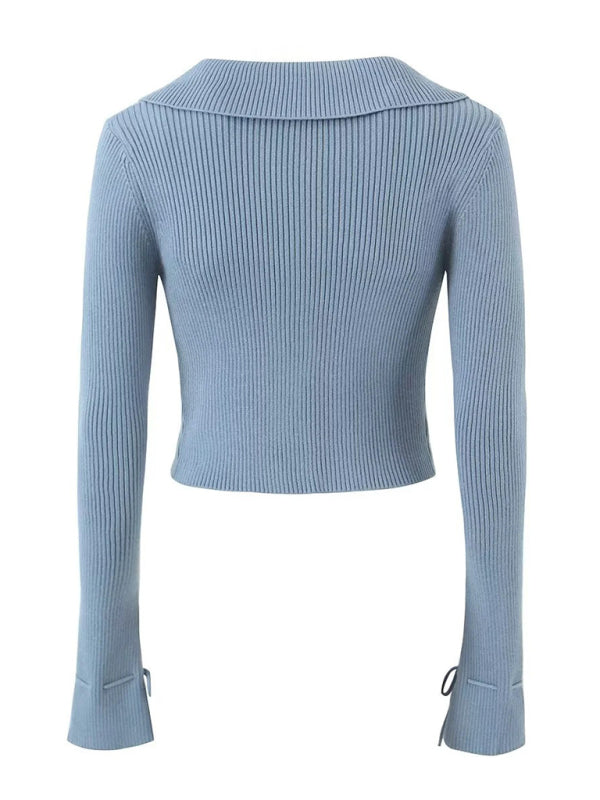 Preppy Cardigan Top and Mini Knitted Set