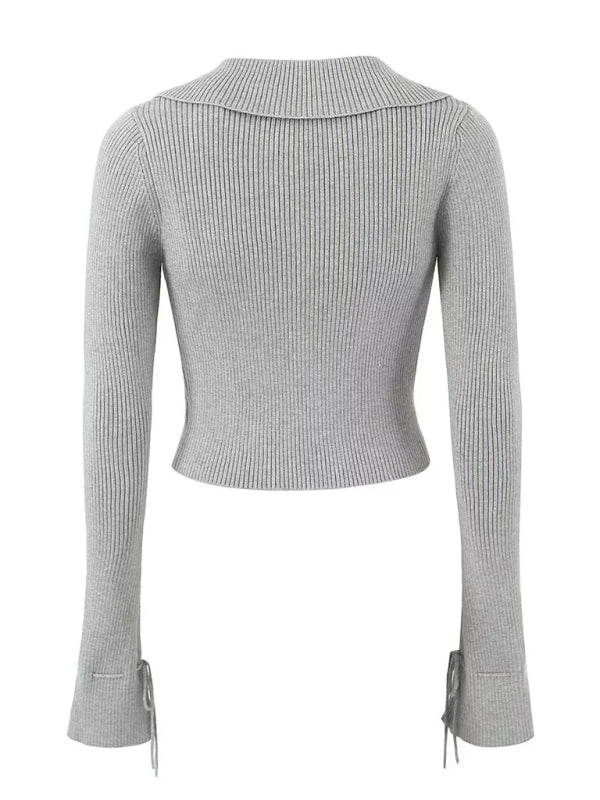 Preppy Cardigan Top and Mini Knitted Set