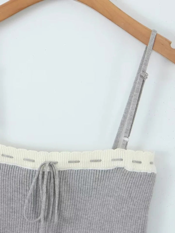 Preppy Cardigan Top and Mini Knitted Set