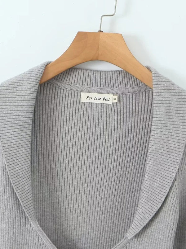 Preppy Cardigan Top and Mini Knitted Set