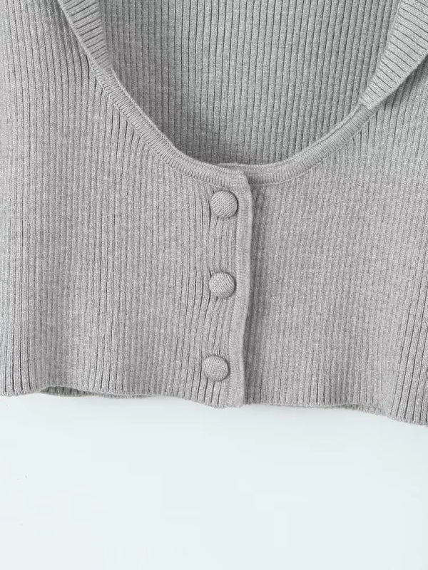 Preppy Cardigan Top and Mini Knitted Set