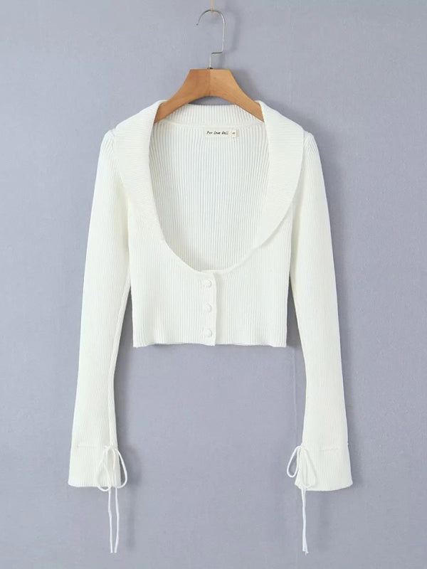 Preppy Cardigan Top and Mini Knitted Set