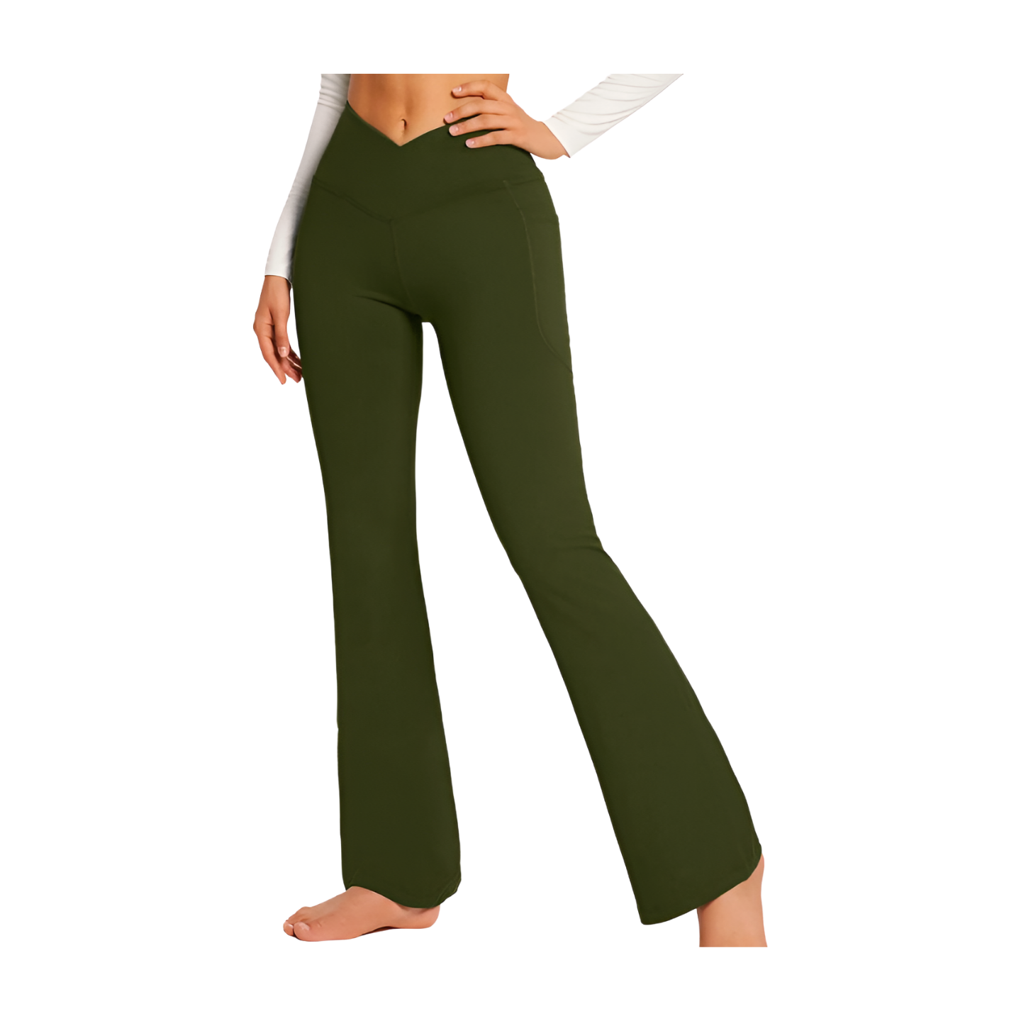 Leggings Flares Full Length Pocket Waist Pants