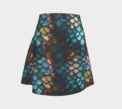Glitter Dragon 01 Flare Skirt