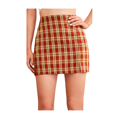 Tartan Pencil Mini Skirts