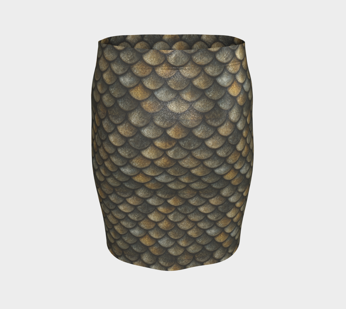 Gold Fish Fitted Skirt