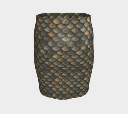 Gold Fish Fitted Skirt