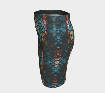 Glitter Dragon 01 Fitted Skirt